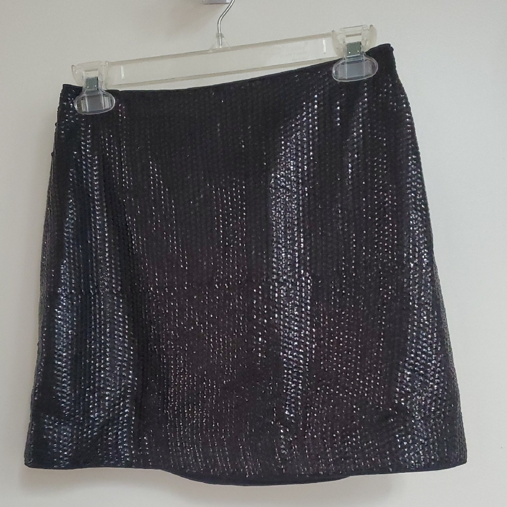 Abercrombie&Fitch Black Sequin Mini Skirt Size 0Reg lined 16"long